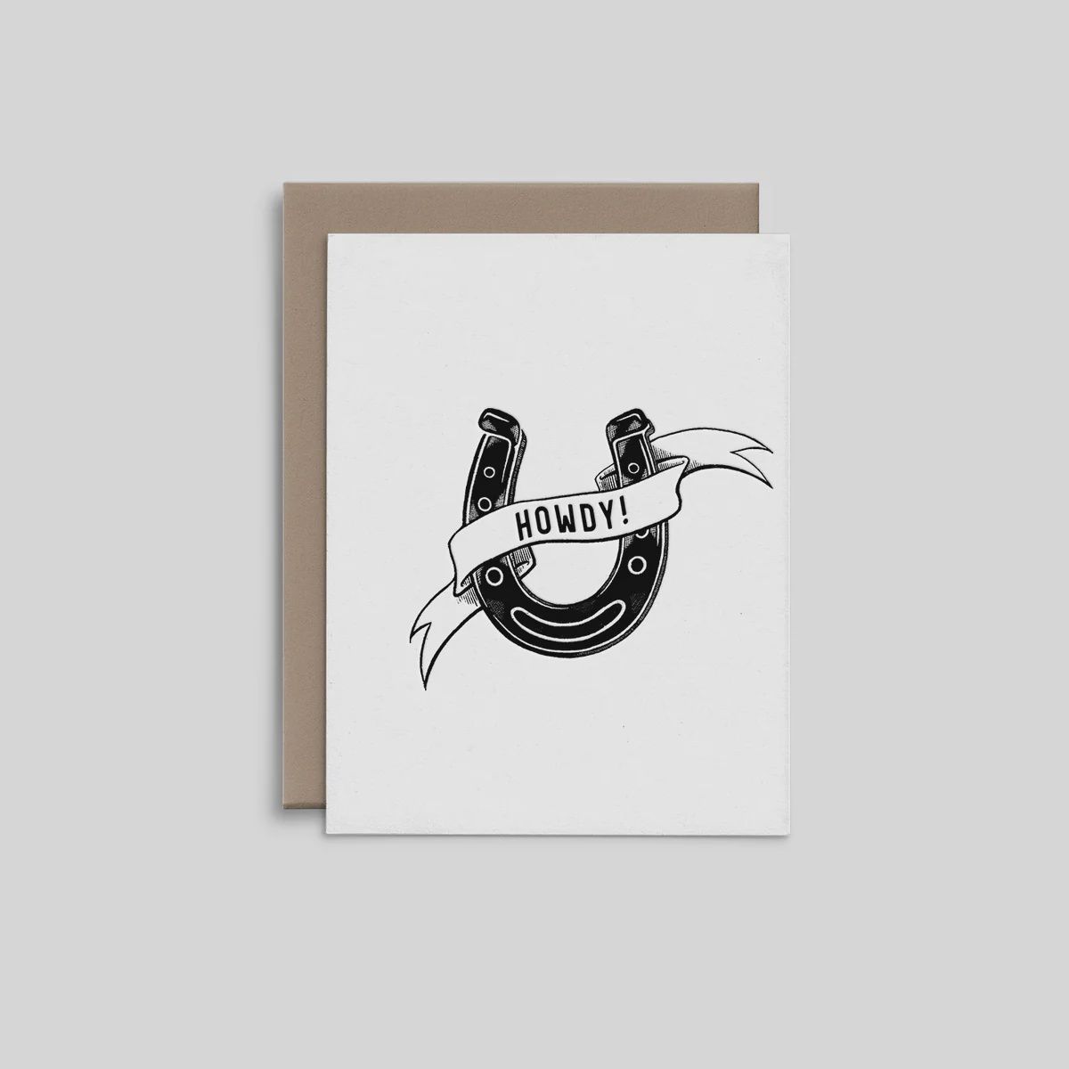 Horseshoe Howdy - Letterpress Greeting Card - R. Rebellion