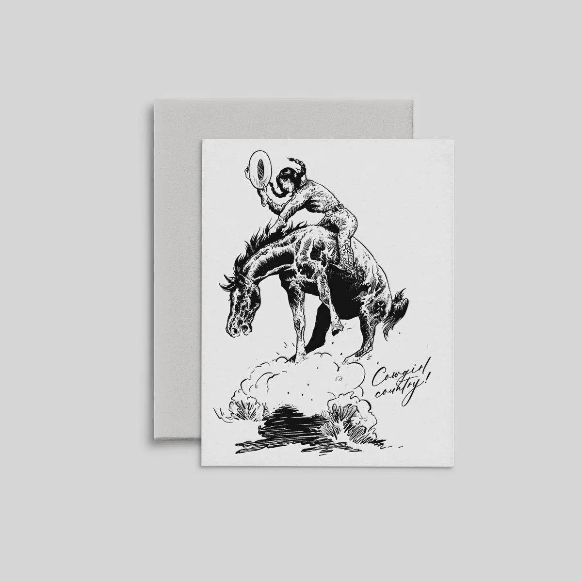 Cowgirl No. 1 - Letterpress Greeting Card - R. Rebellion