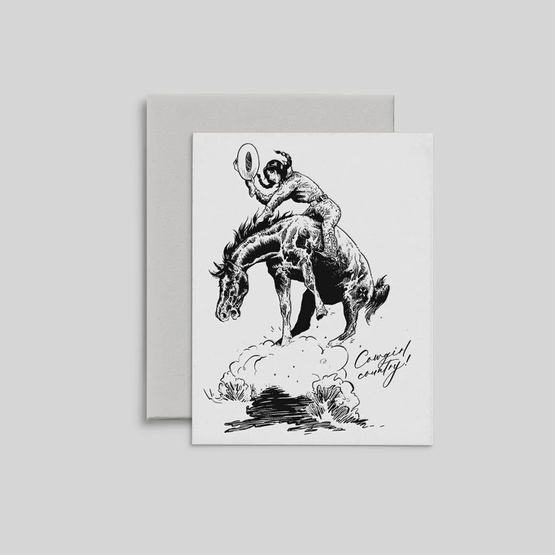 Cowgirl No. 1 - Letterpress Greeting Card - R. Rebellion