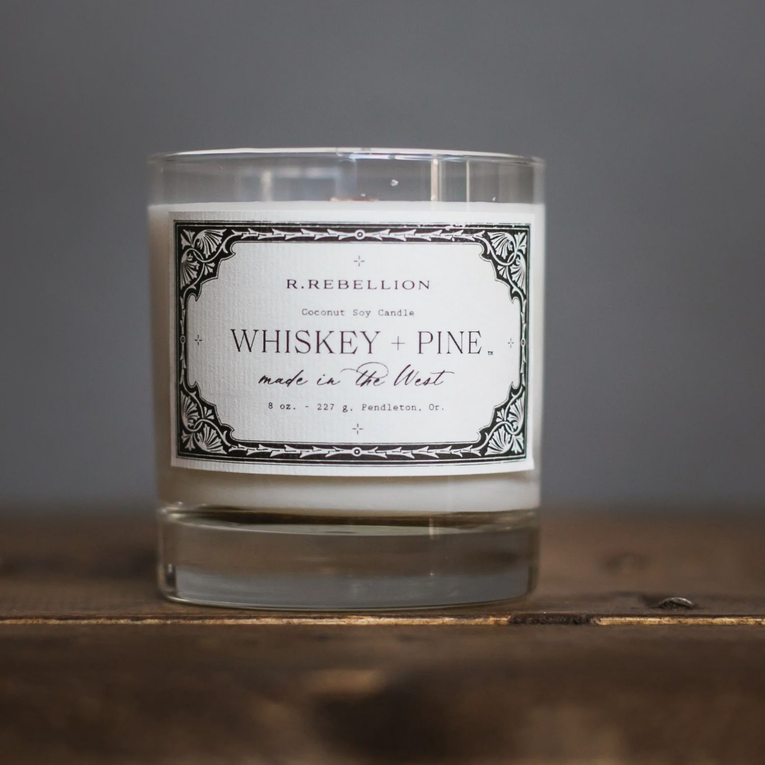 Whiskey + Pine Candle 8 oz. - R. Rebellion