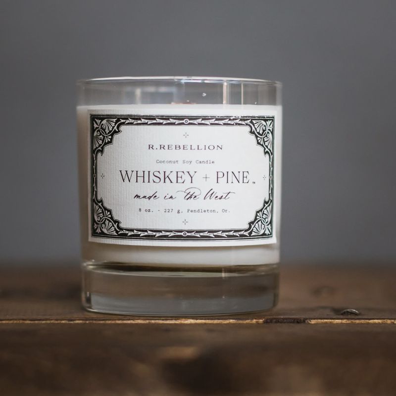 Whiskey + Pine Candle 8 oz. - R. Rebellion