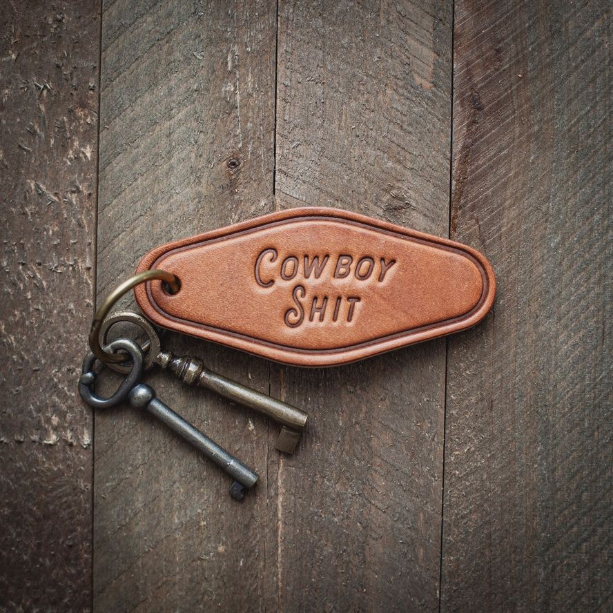 Cowboy Shit Leather Keychain