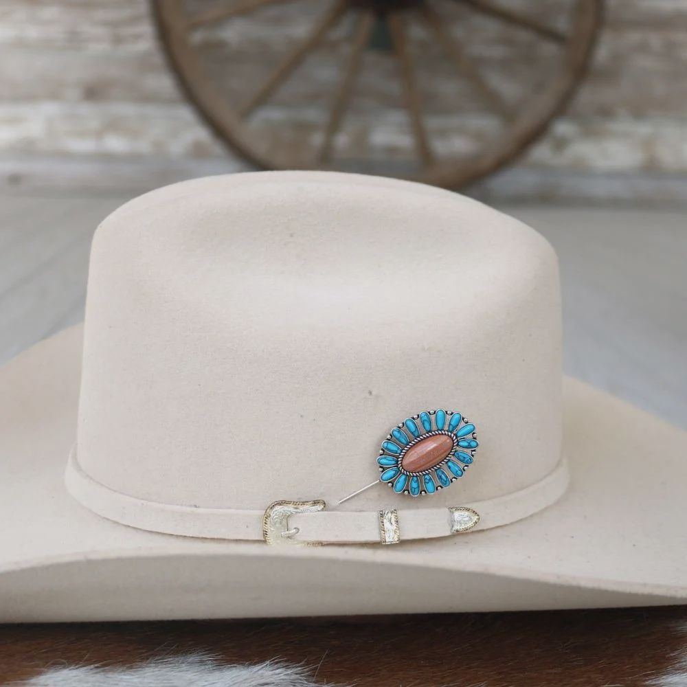 Oval Stick Hat Pin - Desert Flame - Willow Lane Hat Co