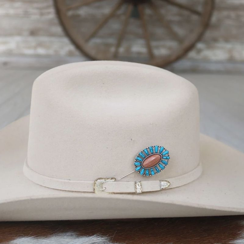 Oval Stick Hat Pin - Desert Flame - Willow Lane Hat Co