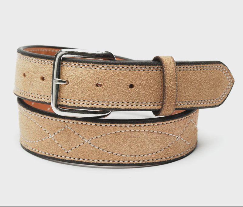 Natural Roughout Gunfighter Belt - Texas Saddlery