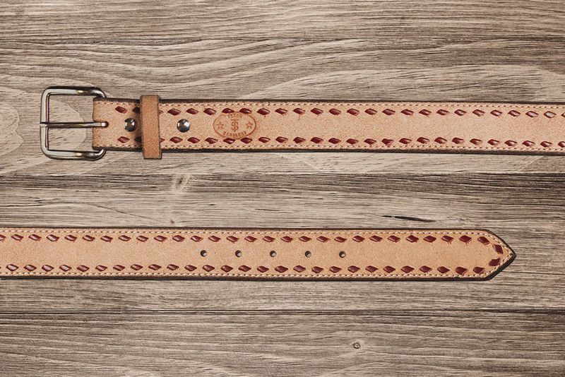 Roughout Buckstitch Belt - Texas Saddlery