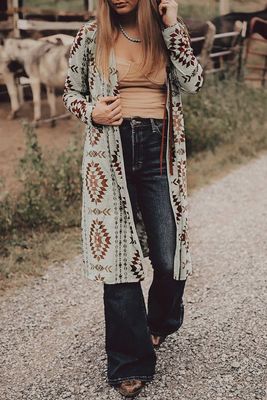 Aztec Long Cardigan