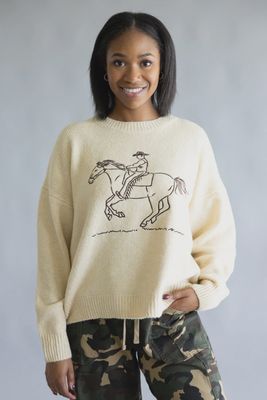 Cowboy Embroidered Sweater - Women&#39;s - Bailey Rose