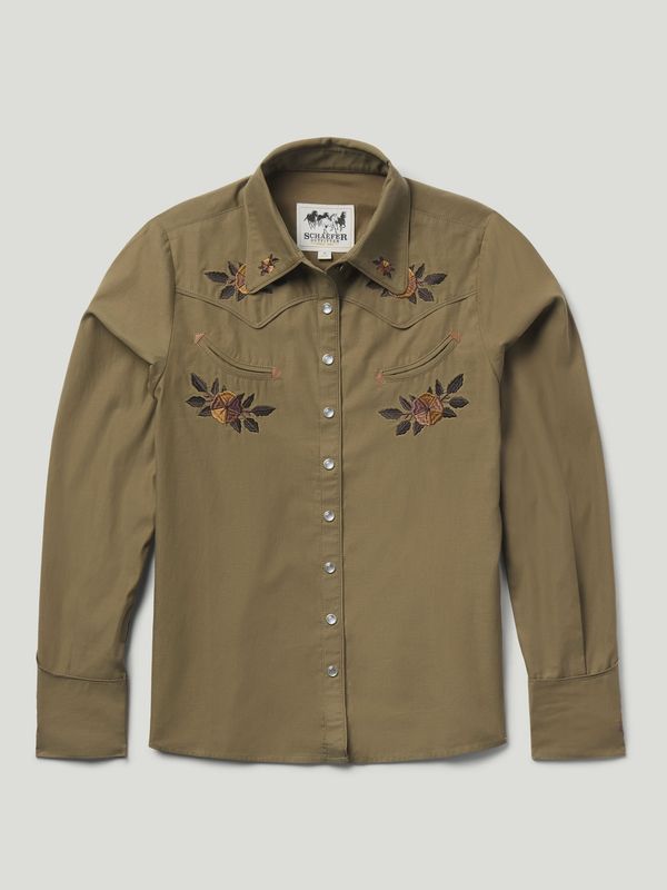Embroidered Snap Shirt - Chestnut - Women's - Schaefer Outfitter