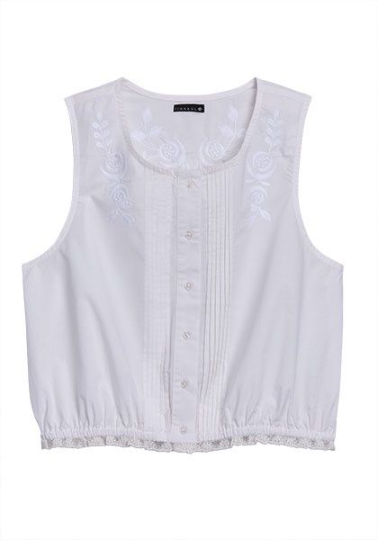 Elastic Waist w/Lace Trim, Emb/Sleeveless Shirt/Tin Haul Emb - Women&#39;s - Stetson