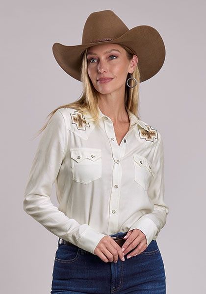 W/Embroidery/L/S Shirt/Stetson Embroidery/Applique/Novelty - Women&#39;s - Stetson