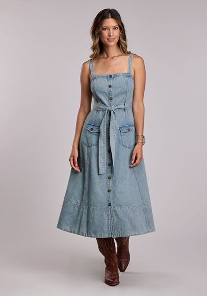 Self Tie Belt A Line Skirt/Dress/Stetson Embroidery/Applique/Novelty - Women&#39;s - Stetson