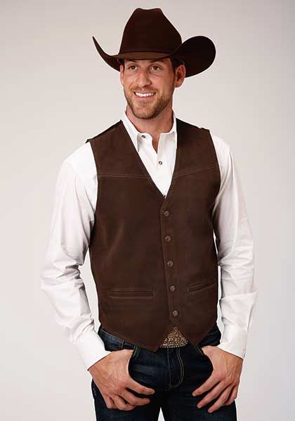 Dark Brown Suede w/Buckle Tie/Vest/Suede Basic - Men&#39;s - Stetson