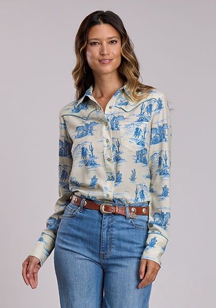 Indigo Trail Western Shirt/L/S Shirt/Stetson Prints - Women&#39;s - Stetson