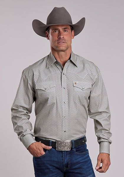 Running Diamonds Print/L/S Shirt/Stetson Snap 2 Pocket Print - Men&#39;s - Stetson
