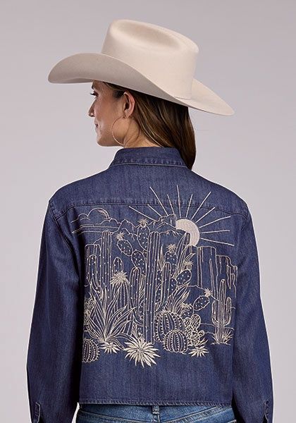 Denim Snap Front No Yoke/L/S Shirt/Stetson Denim - Women&#39;s - Stetson