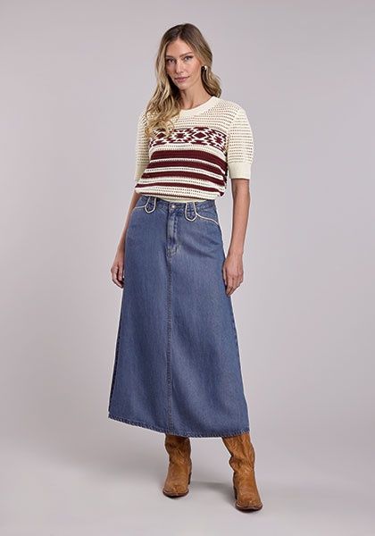 Aztec Stripe Sweater - Burgundy- Stetson