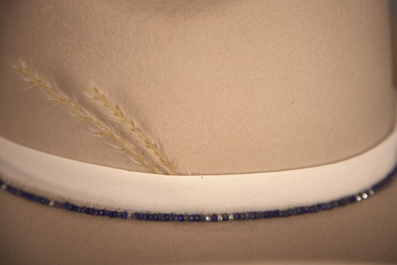 Lapis Bead Slider Hatband