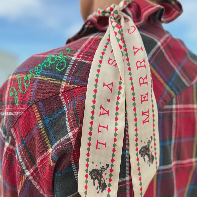 Merry Christmas Y'All Twilly - Fringe Scarves