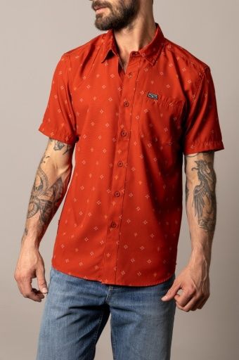 Dunn S/S Shirt - Brick Red - Men's - Kimes Ranch, Size: M