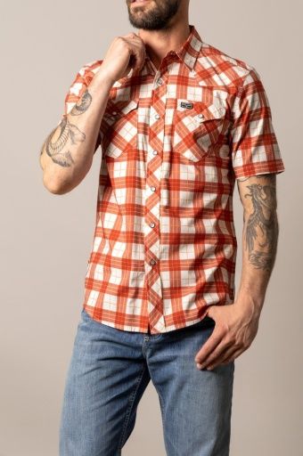 Spade S/S Shirt - Brick Red - Men's - Kimes Ranch, Size: M