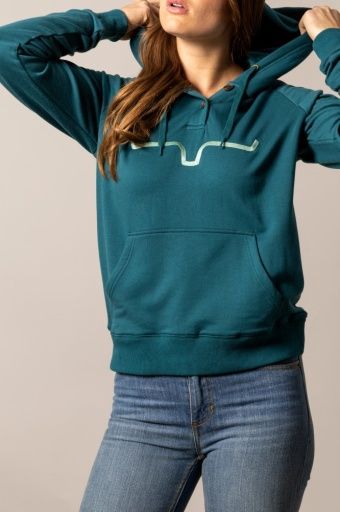 Kenzie Hooded Sweatshirt - Women's - Kimes Ranch, Colour: DARK TEAL, Size: S