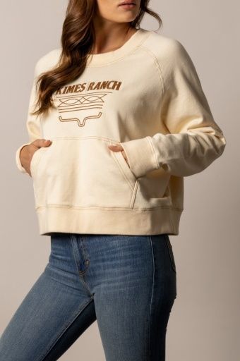 Lexie Crew Sweatshirt - Women's - Kimes Ranch, Colour: BUTTER, Size: S