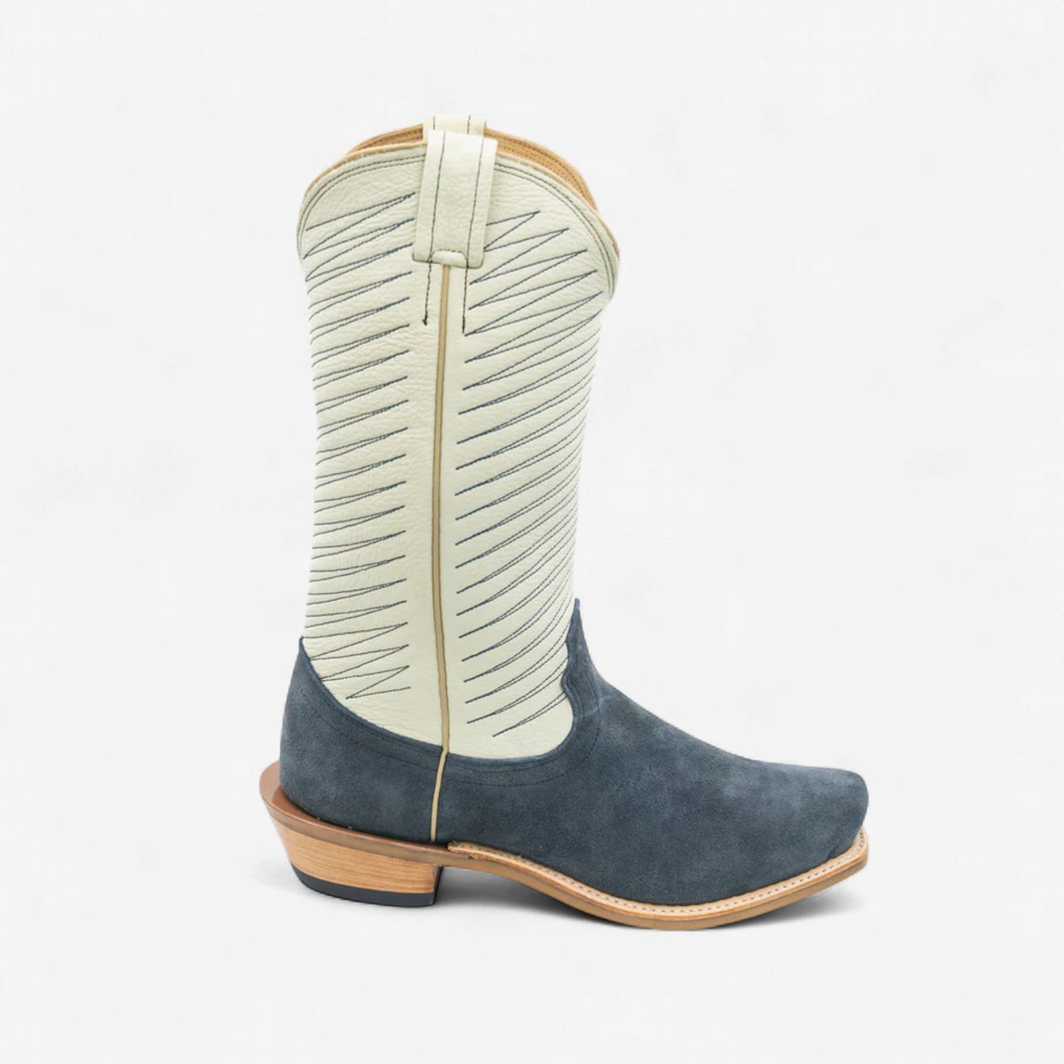 Fenoglio Women's Navy Roughout with Cream Boots