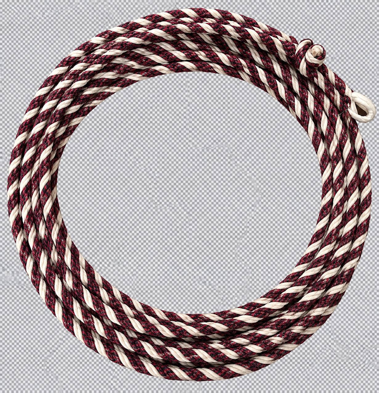 5/16 Waxed Cotton Ranch Rope - 60', COLOR: BLACK RED WHITE