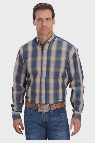 Blue Ranch Plaid Western Shirt - Stetson