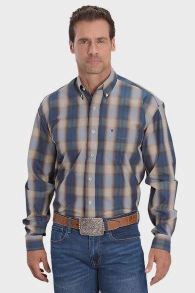 Blue Ranch Plaid Western Shirt - Stetson