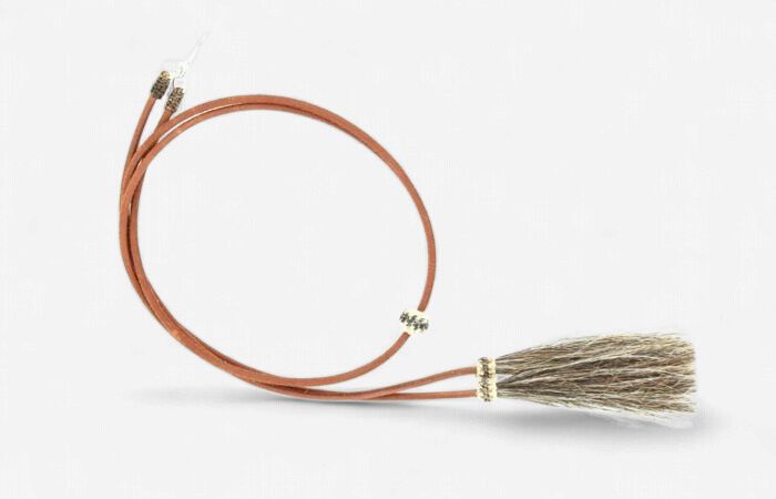 Leather Stampede Strings with Horsehair Tassels