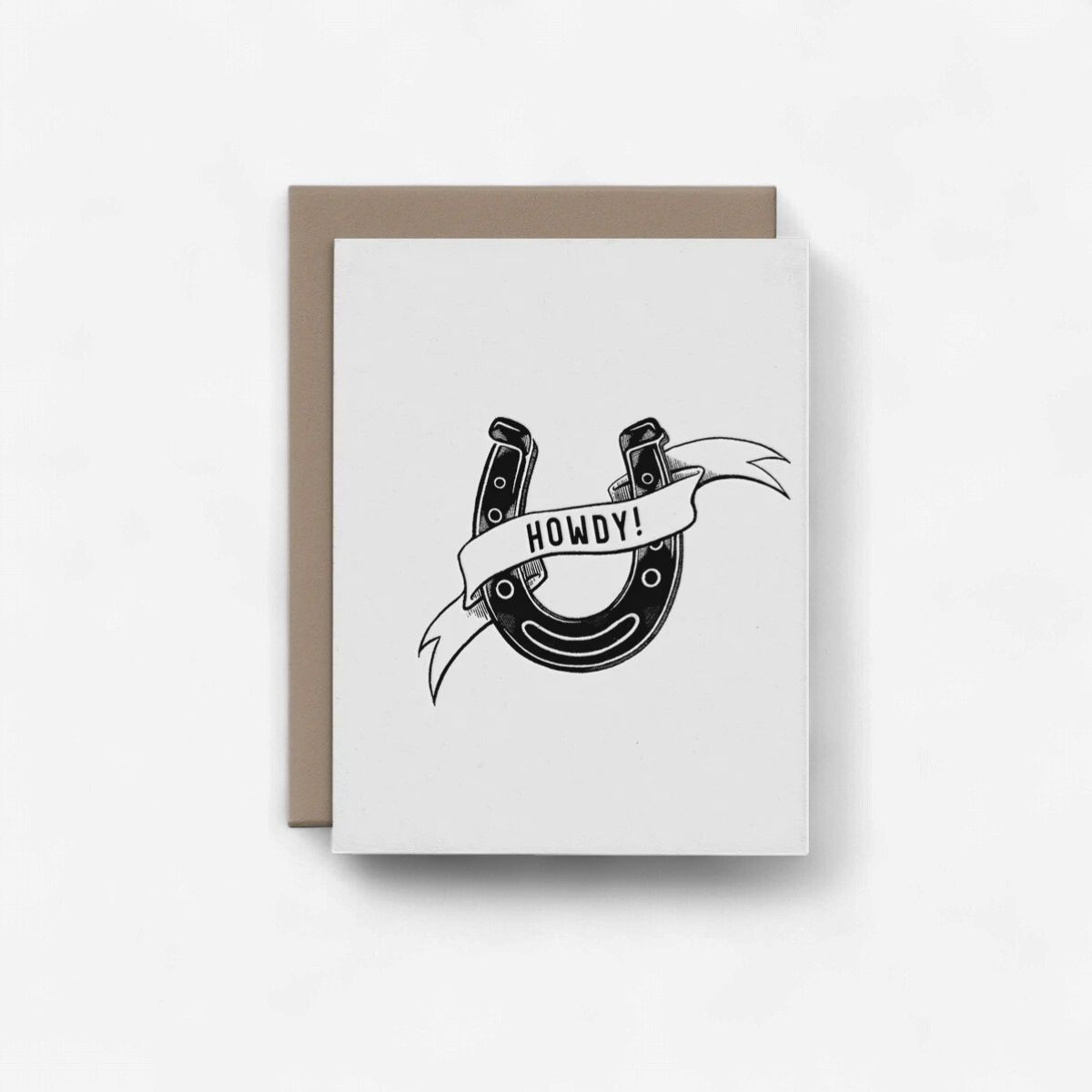 Horseshoe Howdy - Letterpress Greeting Card - R. Rebellion