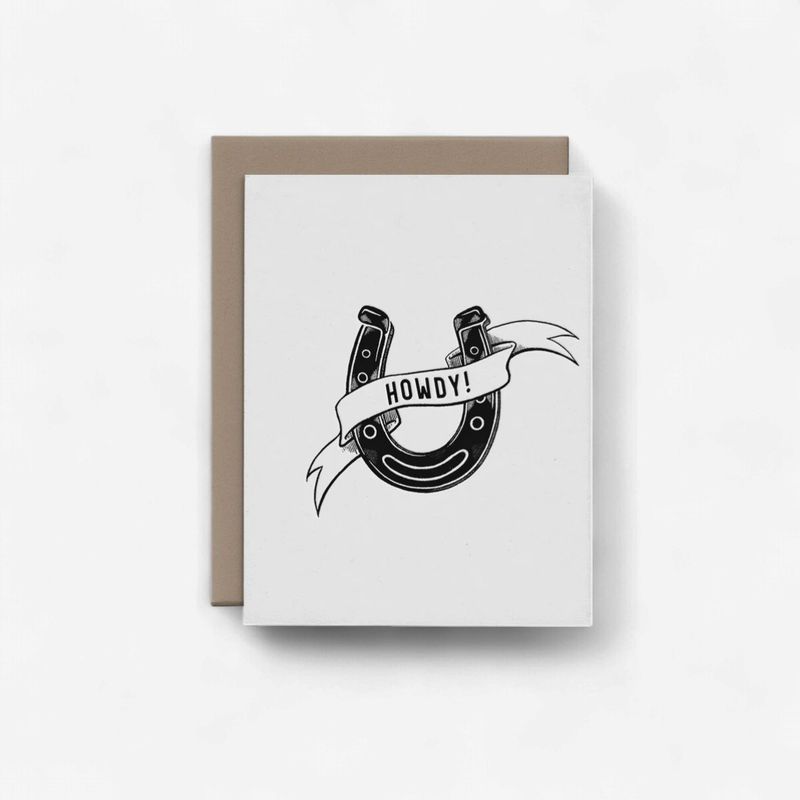 Horseshoe Howdy - Letterpress Greeting Card - R. Rebellion