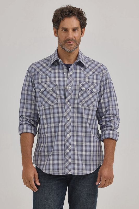 Stonewash Blue Long Sleeve Shirt - Wrangler Men's