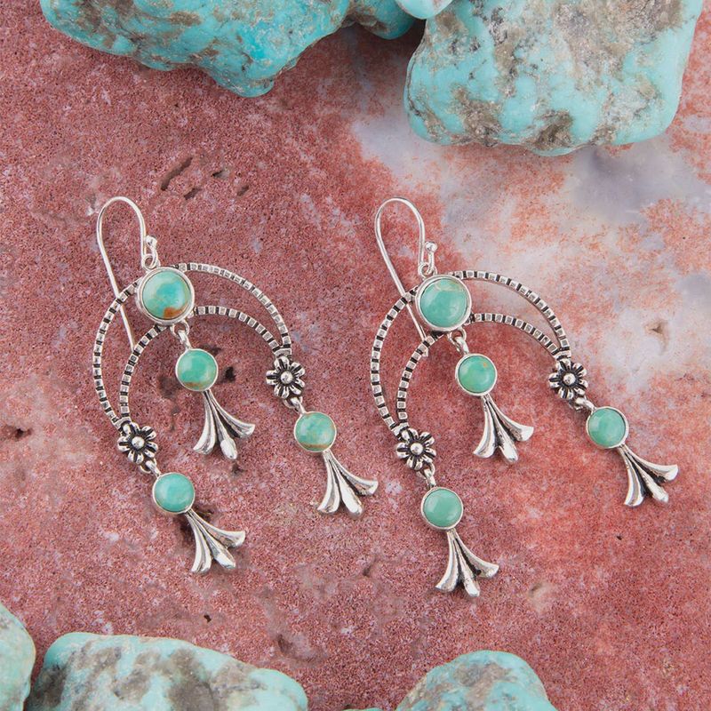 Chandelier Turquoise and Sterling Silver Earrings