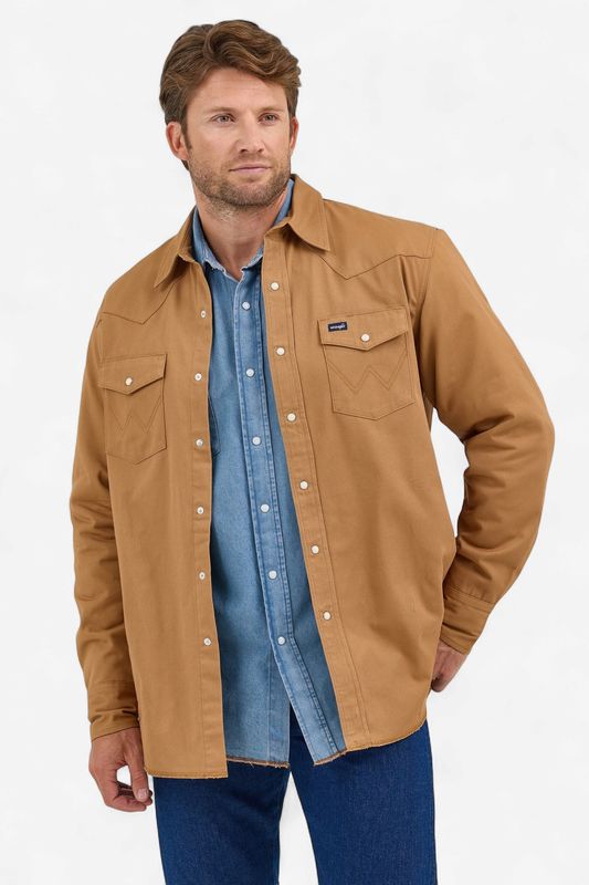 Long Sleeve Flannel Lined Work Shirt - Rawhide - Wrangler Men's