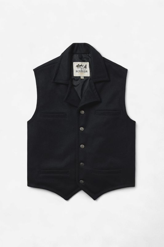 Cattle Baron Wool Vest - Black - Schaefer Outfitter