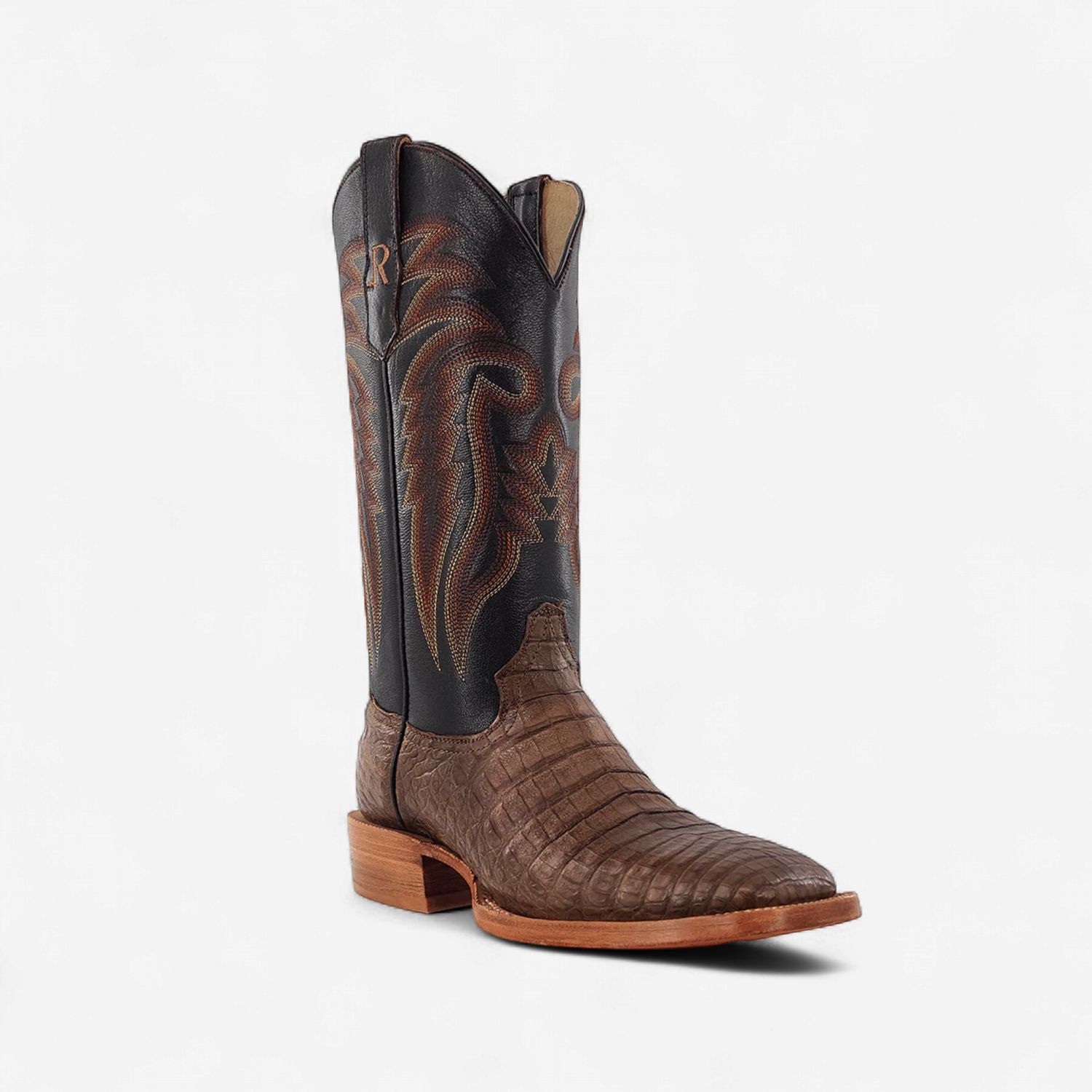 R. Watson Men's Coco Caiman Belly and Malaga Goat Boot