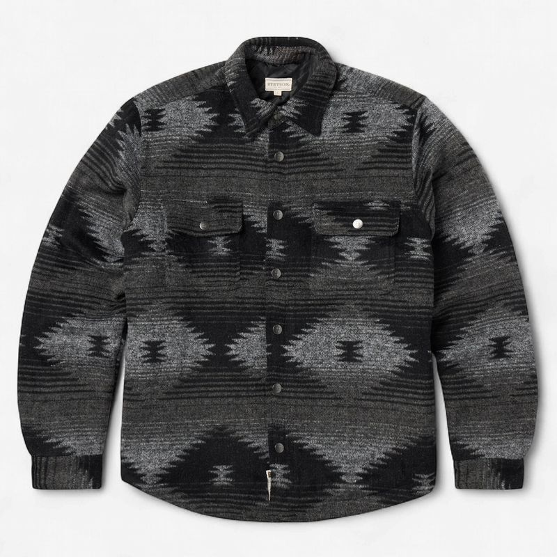 Wool Blend Aztec Flannel Jacket - Men's - Stetson