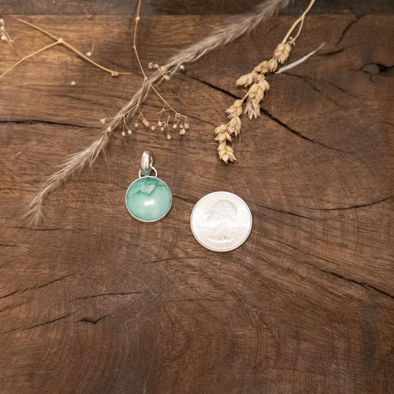 Small Circle Turquoise Pendant