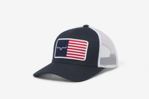 American Trucker Hat -Navy/White - Kimes Ranch