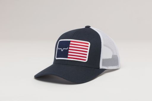 American Trucker Hat -Navy/White - Kimes Ranch, COLOR: Navy/White