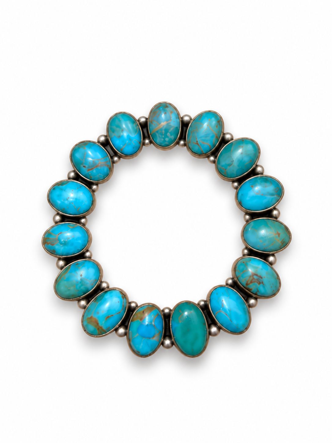 Sterling Silver Kingman Turquoise Buckle - Indian Touch of Gallup