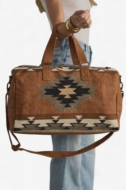 Rust, Olive &amp; Cream Aztec Duffel - Panache Apparel