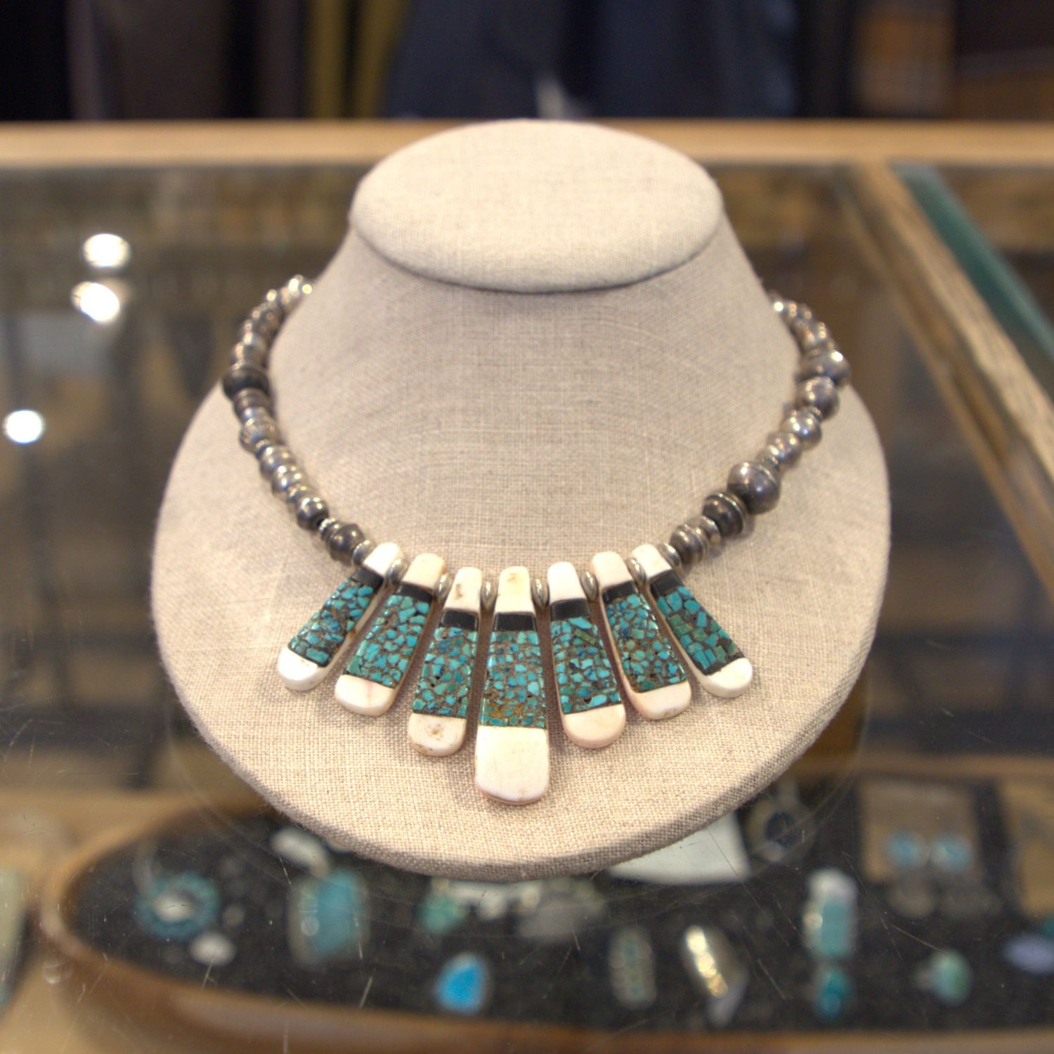 Turquoise &amp; White Revival Necklace with Pearls