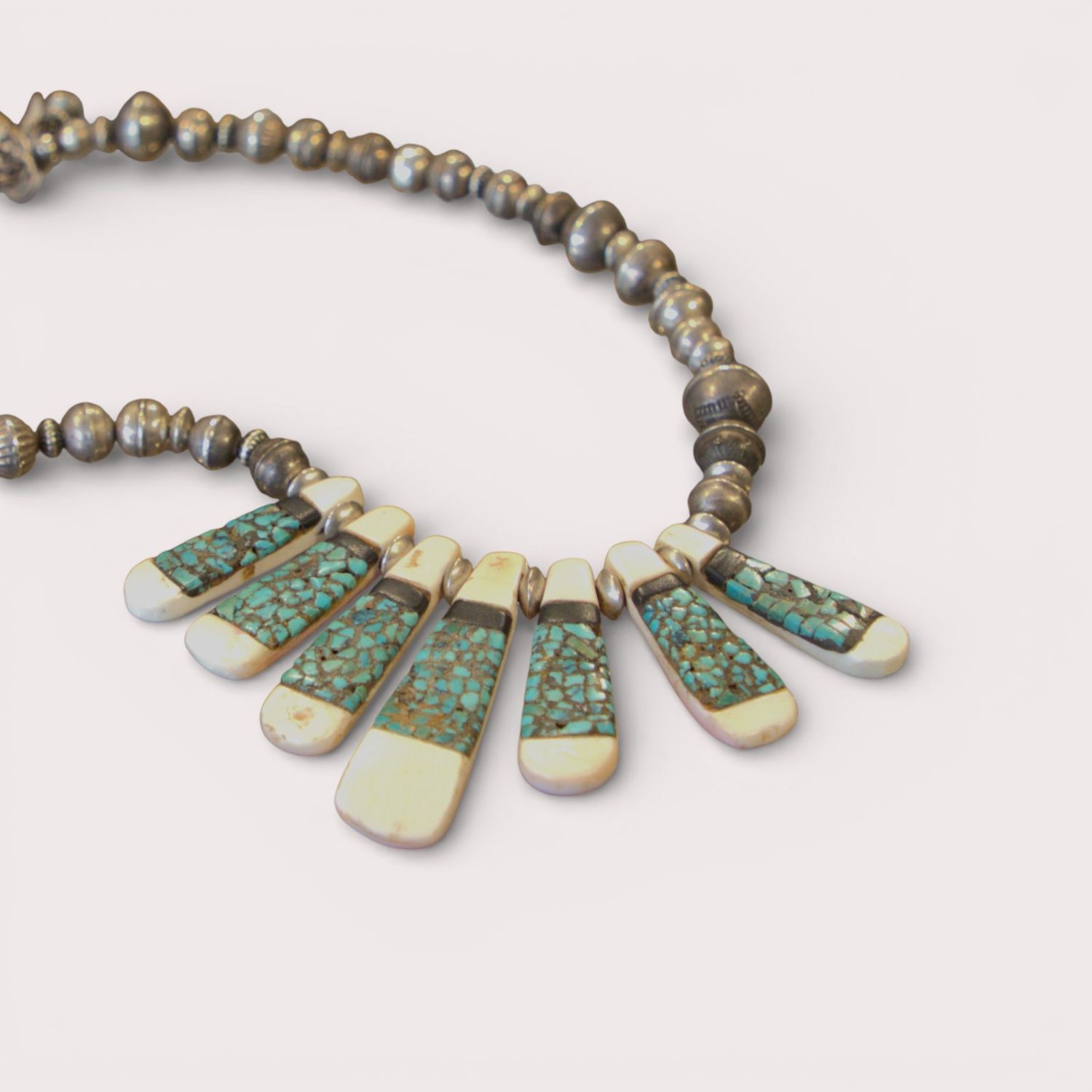 Turquoise &amp; White Revival Necklace with Pearls