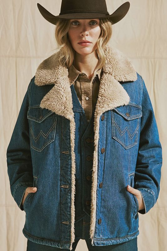 Women's Wrangler Western Sherpa Lined Denim Range Coat