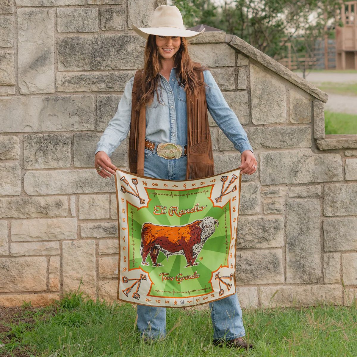 Fringe Scarves Toro Grande, Size: Shorty 26" X 26"