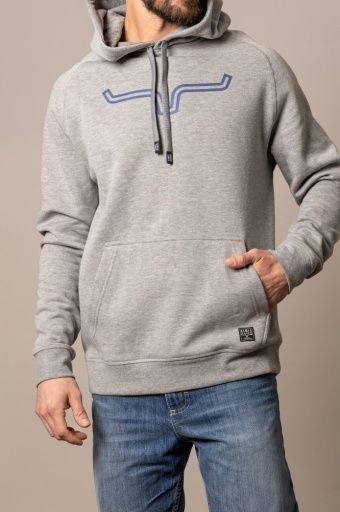 Outlier Hoodie - Grey/Blue - Kimes Ranch Men's, Size: M